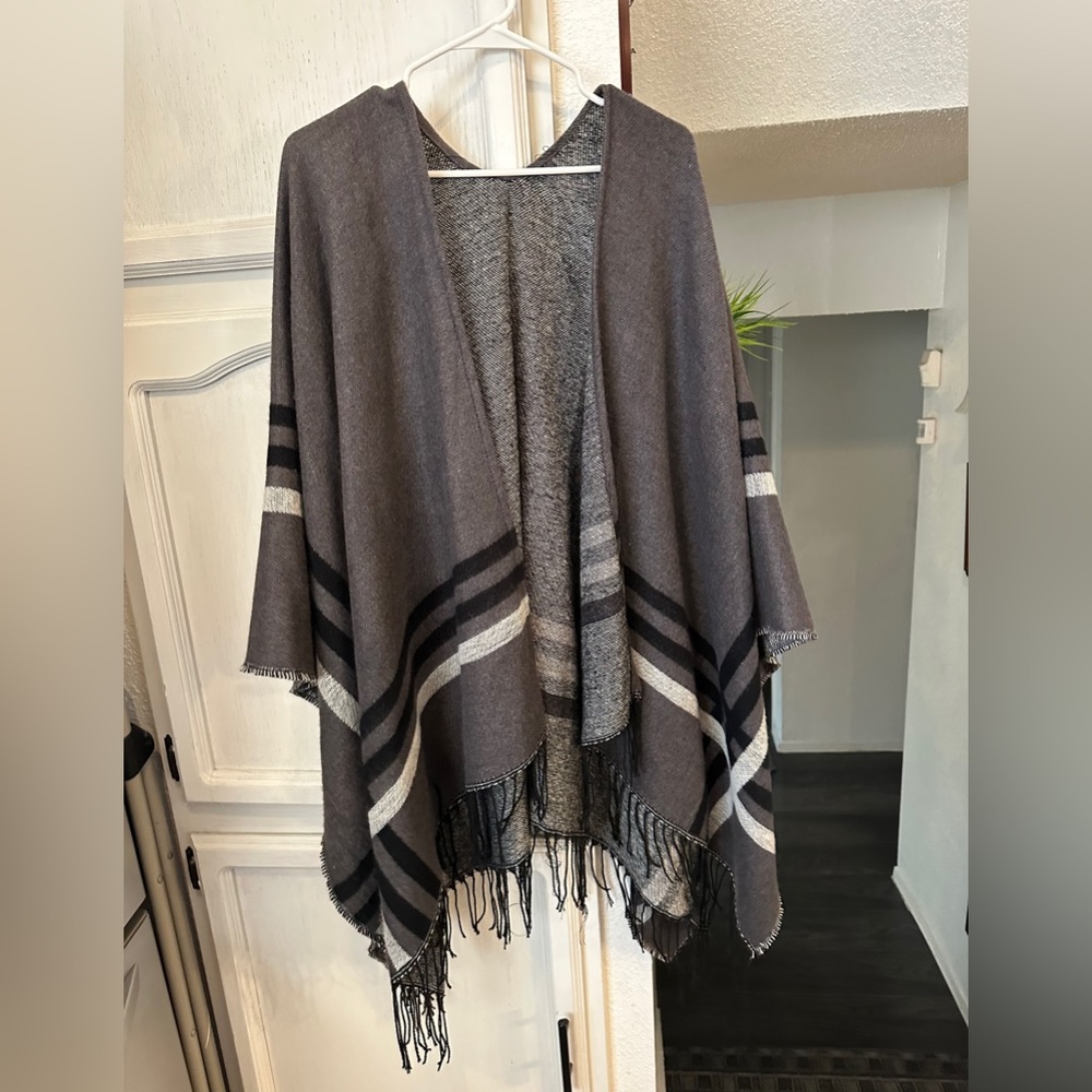 Black & Grey Poncho